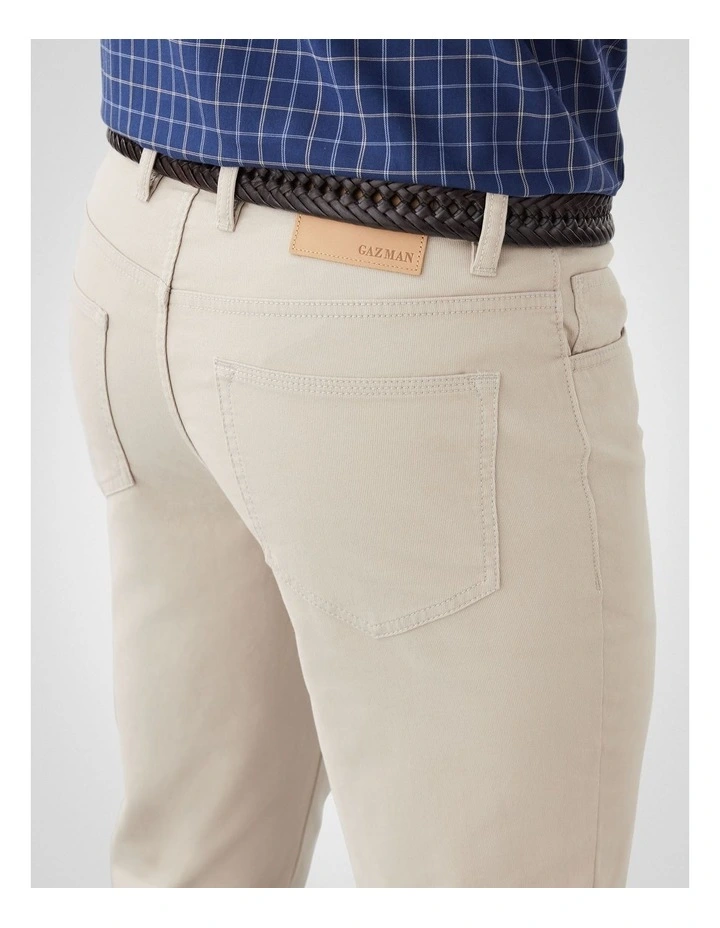 Stretch Bedford Cord Trouser in Beige image 3