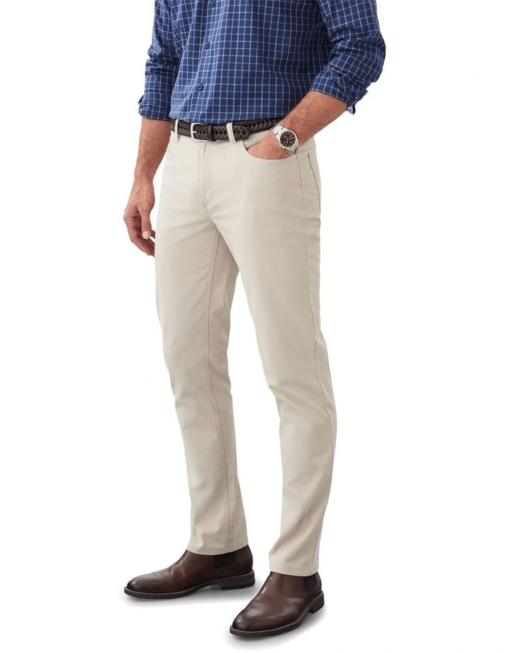 Stretch Bedford Cord Trouser in Beige image 4