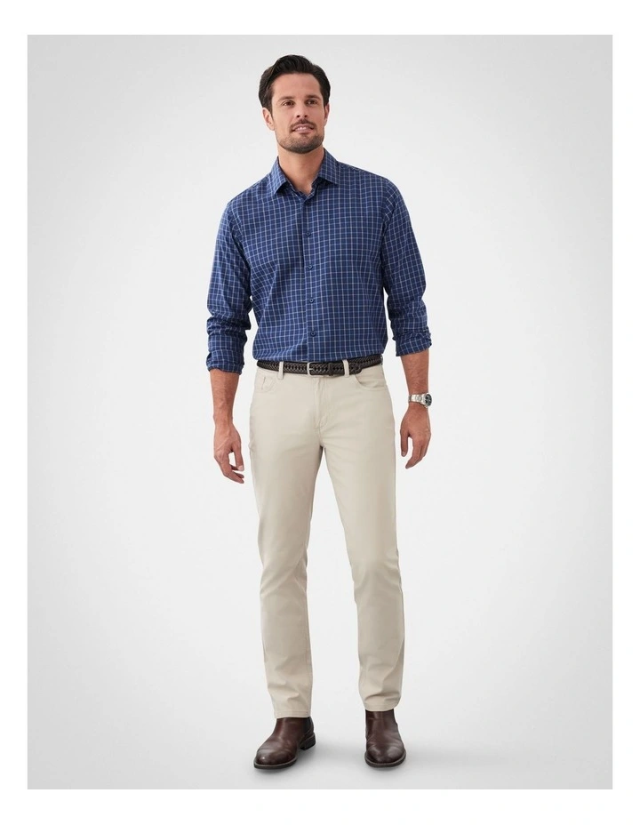 Stretch Bedford Cord Trouser in Beige image 5