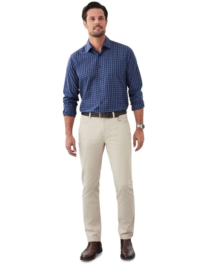 Stretch Bedford Cord Trouser in Beige image 5