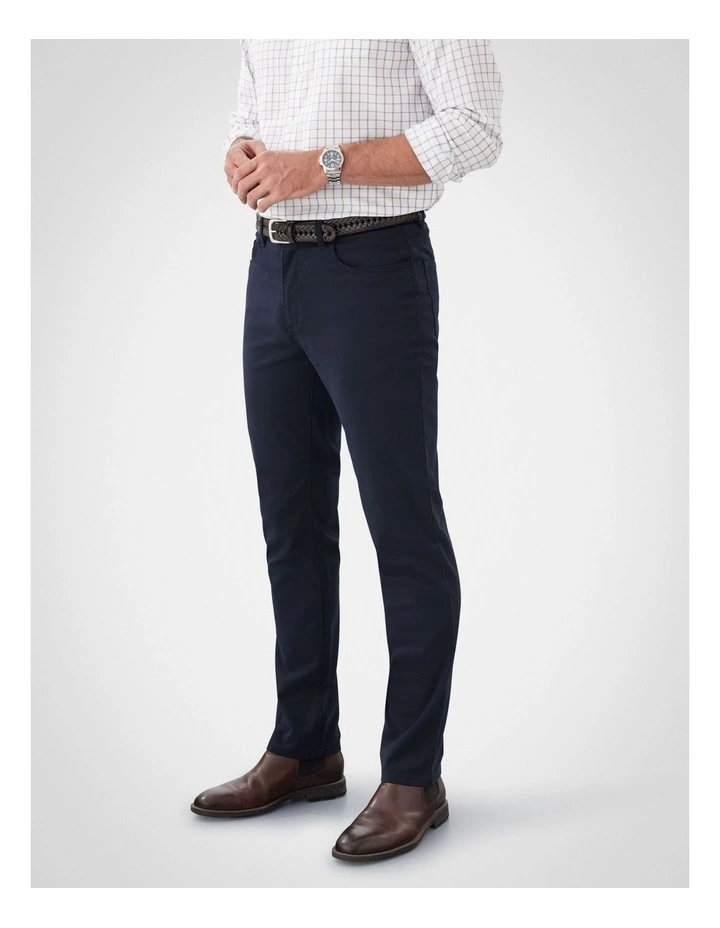 Stretch Bedford Cord Trouser in Navy image 4