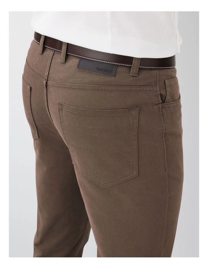 Stretch Bedford Cord in Brown image 3