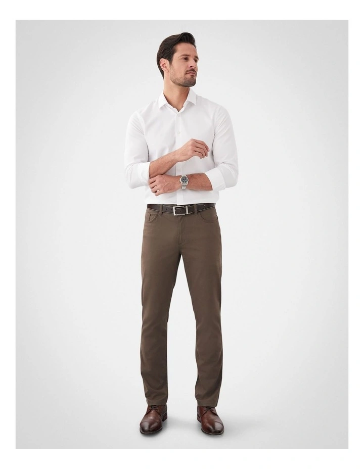 Stretch Bedford Cord in Brown image 5