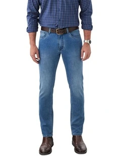 Knit Denim Modern Fit Jean in Washed Indigo