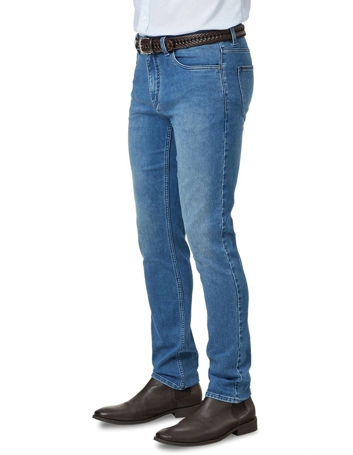 Knit Denim Modern Fit Jean in Washed Indigo image 4