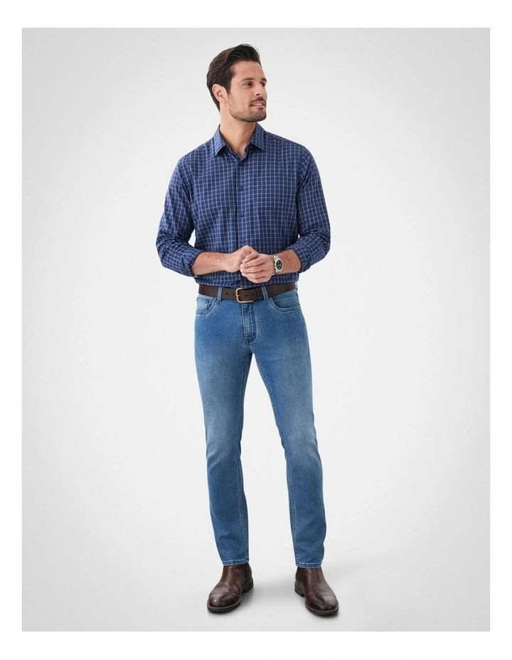 Knit Denim Modern Fit Jean in Washed Indigo image 5