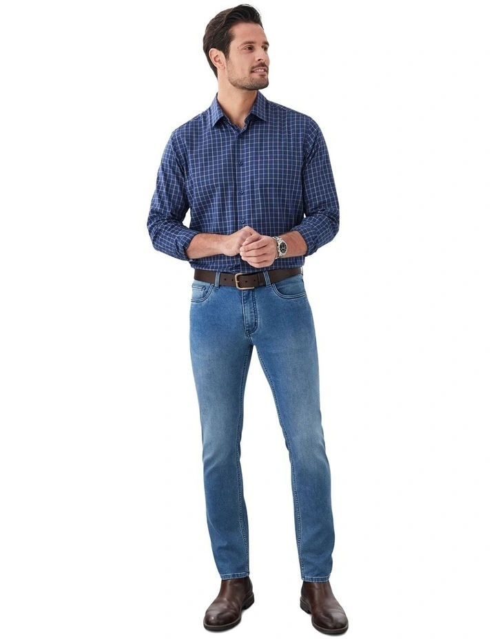 Knit Denim Modern Fit Jean in Washed Indigo image 5