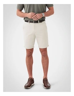 Modern Club Stretch Shorts in Beige