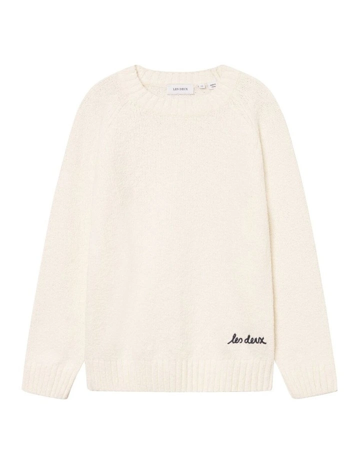 Brad Roundneck Knit Sweater in White image 1
