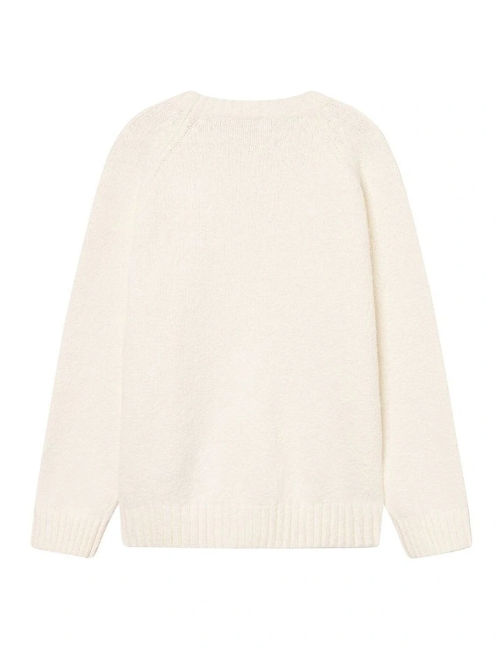 Brad Roundneck Knit Sweater in White image 2