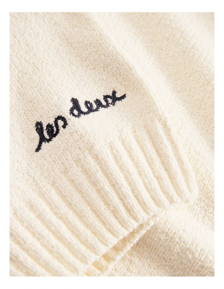 Brad Roundneck Knit Sweater in White image 4