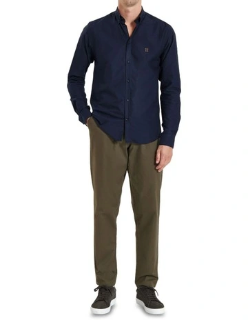 Oliver Oxford Long Sleeve Shirt in Navy