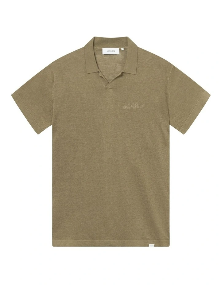 Emmanuel Polo Knit Shirt in Beige image 3