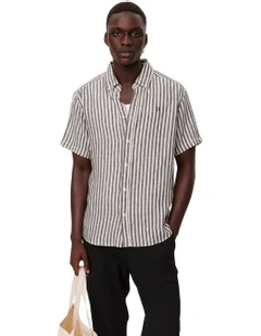 Kris Linene Short Sleeve Shirt in Dark Navy/Ivory