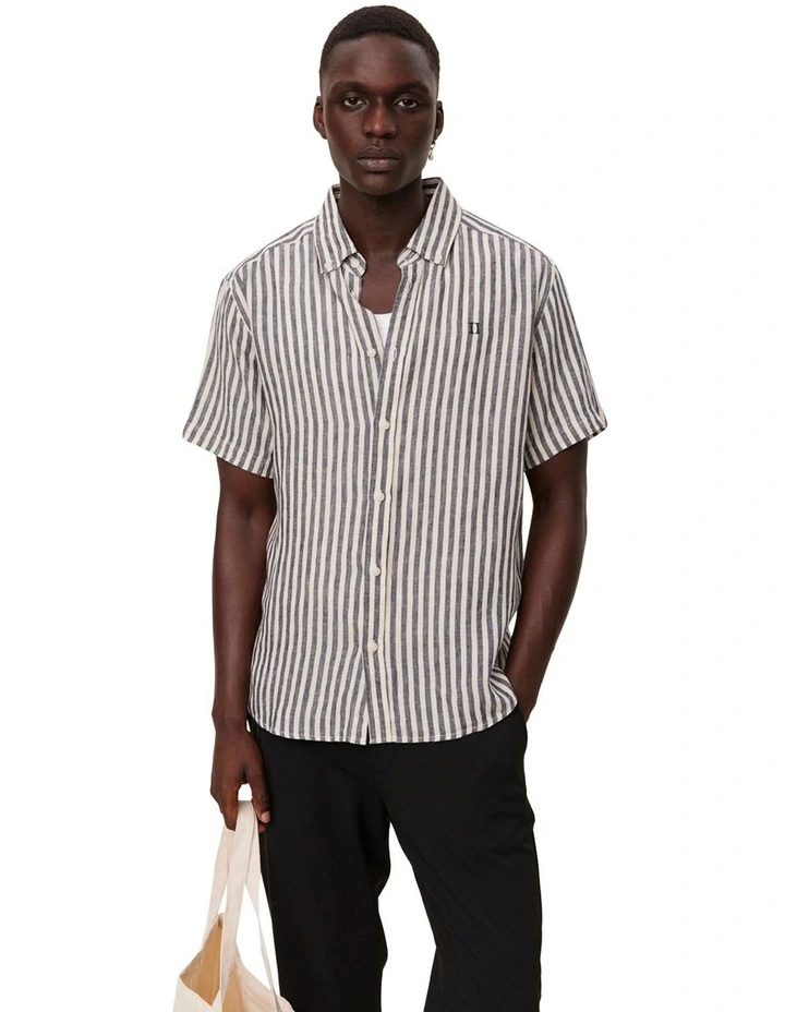Kris Linene Short Sleeve Shirt in Dark Navy/Ivory image 1