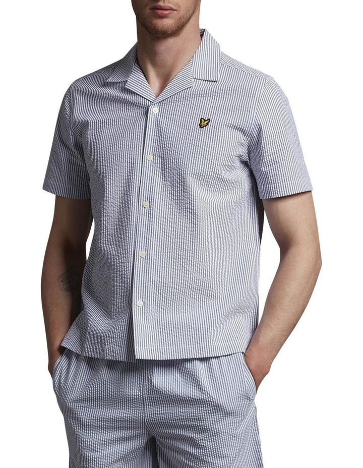 Seersucker Resort Shirt Navy