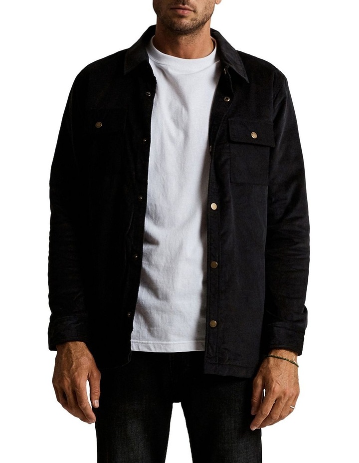 Mr Simple Quilted Cord Jacket Black | MYER