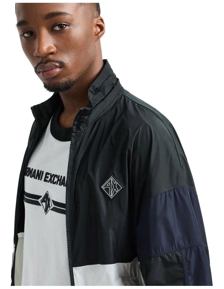 Summer Colour Block Blouson Jacket in Jet Set/White image 3