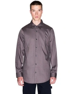 Winter Shades Shirt in Dark Gull Grey Stripe