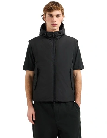 Sleeveless Down Waistcoat in Jet Set Black