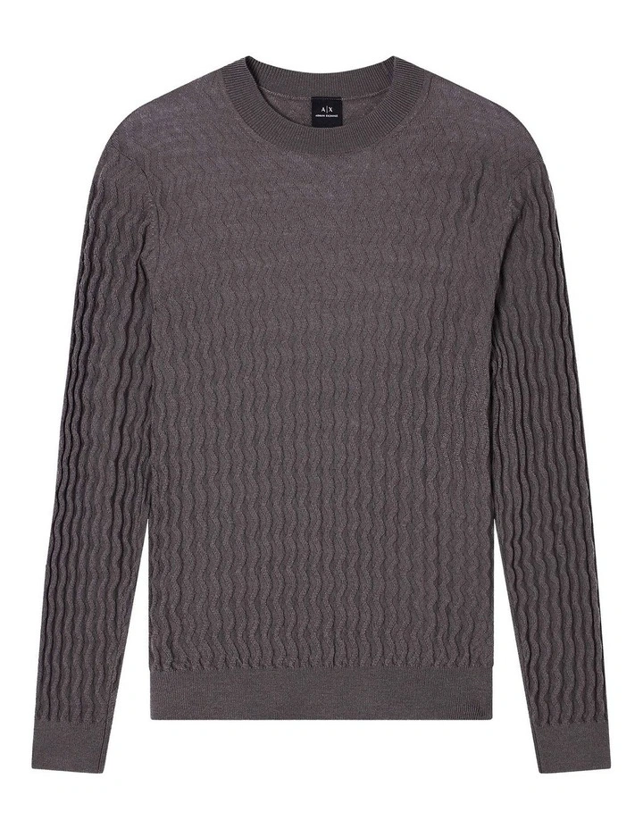 Knit Pullover in Deep Gull Grey Zig Zag image 5