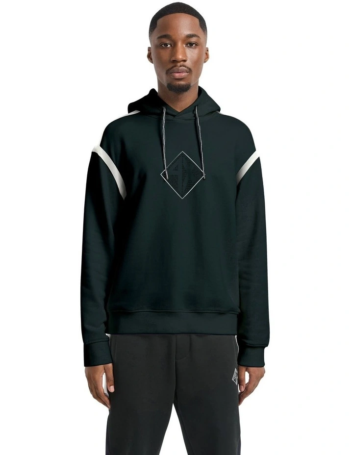 Summer Colour Block Soft Cotton Sweatshirt in Black image 1