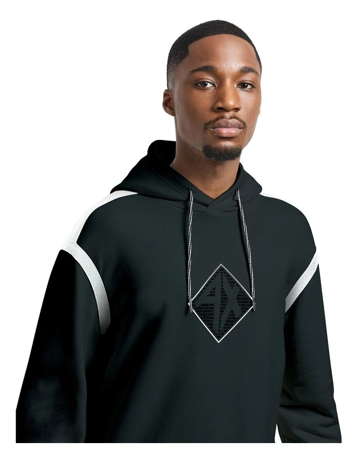 Summer Colour Block Soft Cotton Sweatshirt in Black image 3