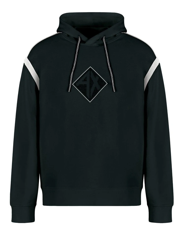 Summer Colour Block Soft Cotton Sweatshirt in Black image 4