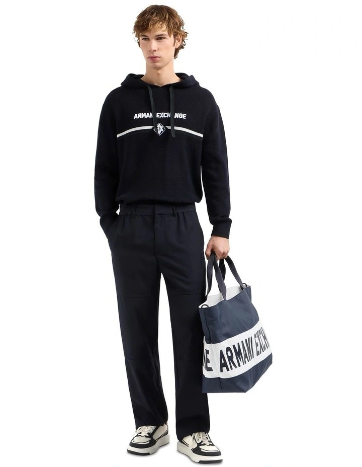 Hooded Logo Pullover in Deep Navy image 3