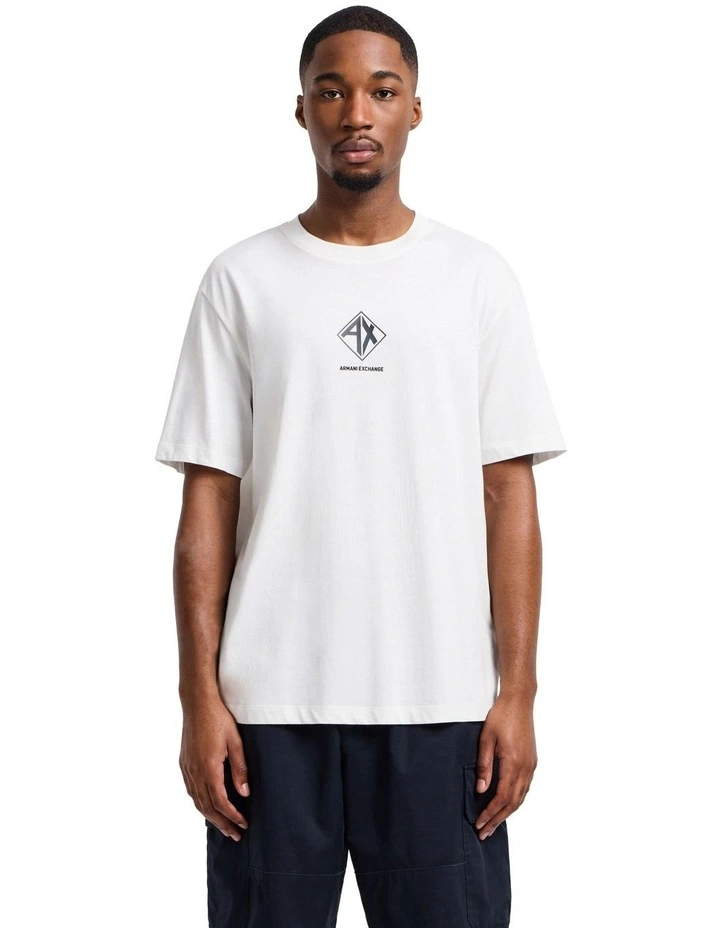 Summer Colour Block HD Logo T-shirt in Off White image 1