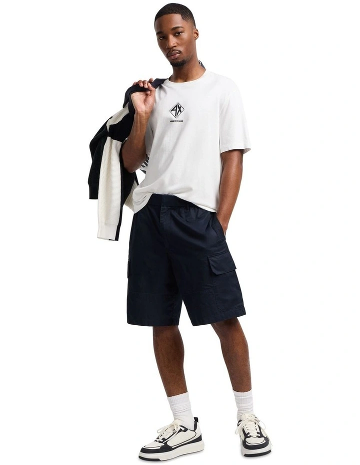 Summer Colour Block HD Logo T-shirt in Off White image 3