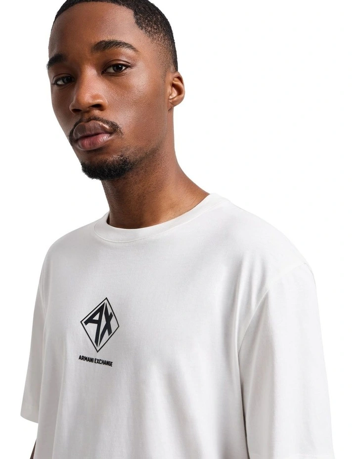 Summer Colour Block HD Logo T-shirt in Off White image 4