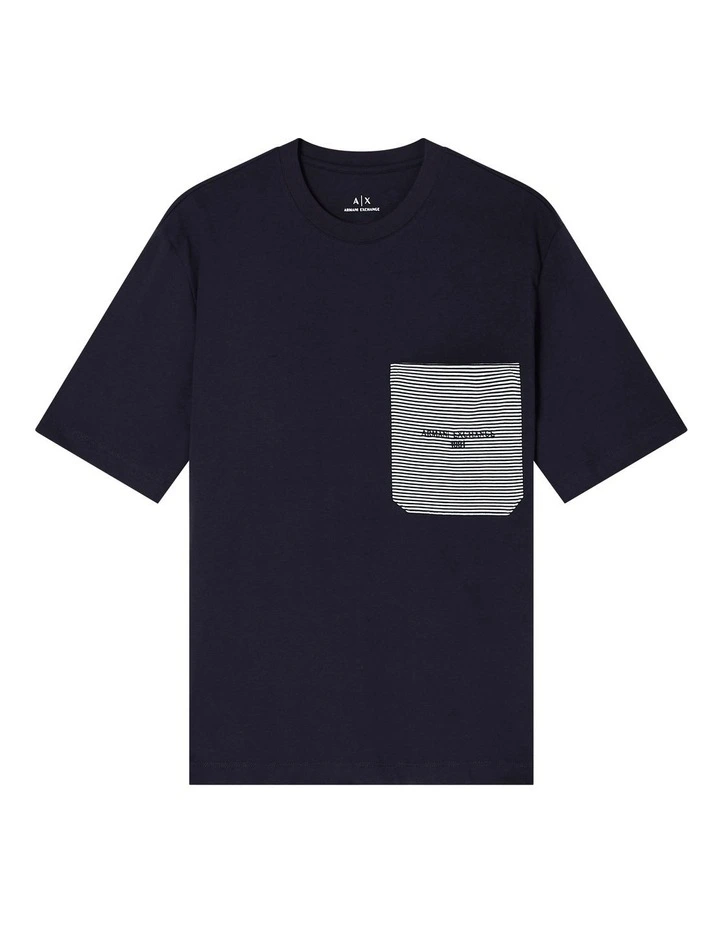 Urban Sailor Stripe Pocket T-shirt in Deep Navy image 5