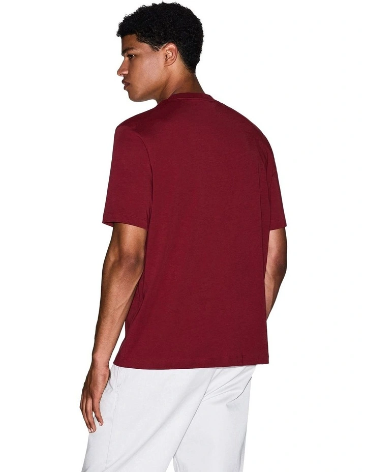 Refined Sport 2-Tone Logo T-shirt in Pomegranate Barred image 2