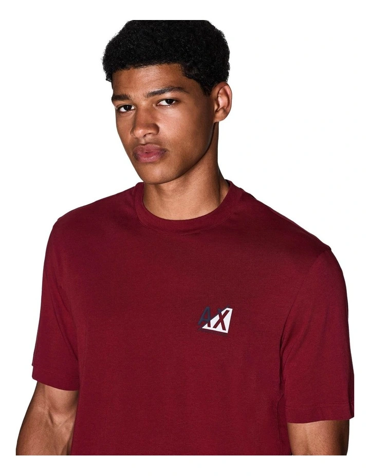 Refined Sport 2-Tone Logo T-shirt in Pomegranate Barred image 4