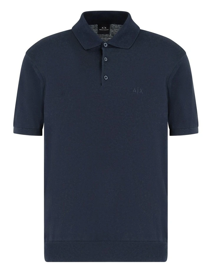 Basics Knit Polo in Navy image 5