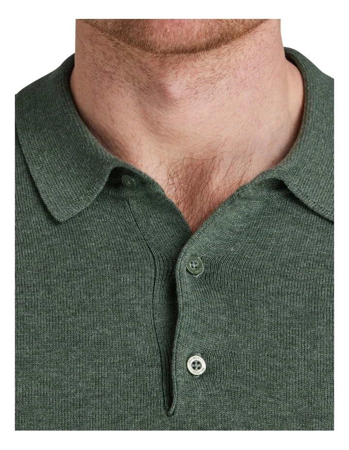 Classic Knitted Long Sleeve Polo Sage image 4
