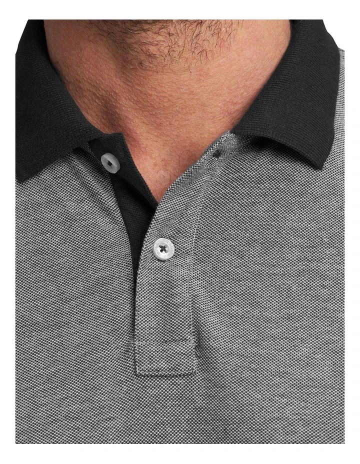 Embroidered Patch Birdseye Polo in Navy image 5