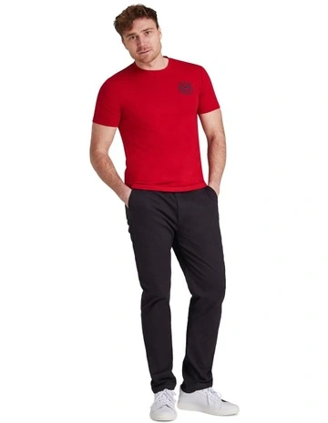 Embroidered Crest T-shirt in Red