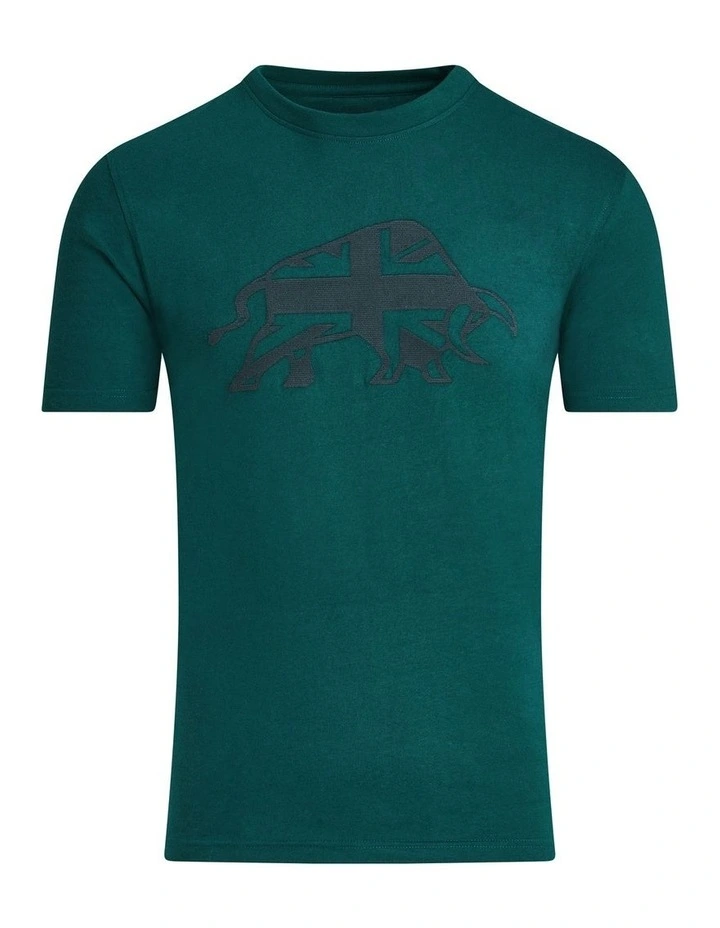 Embroided Tonal Union Jack Bull T/Shirt Forest image 5