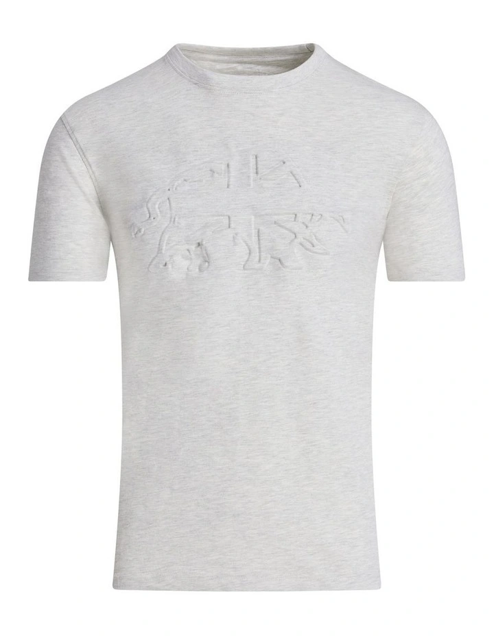 3D Emboss Bull T-shirt in Ecru Marl image 3