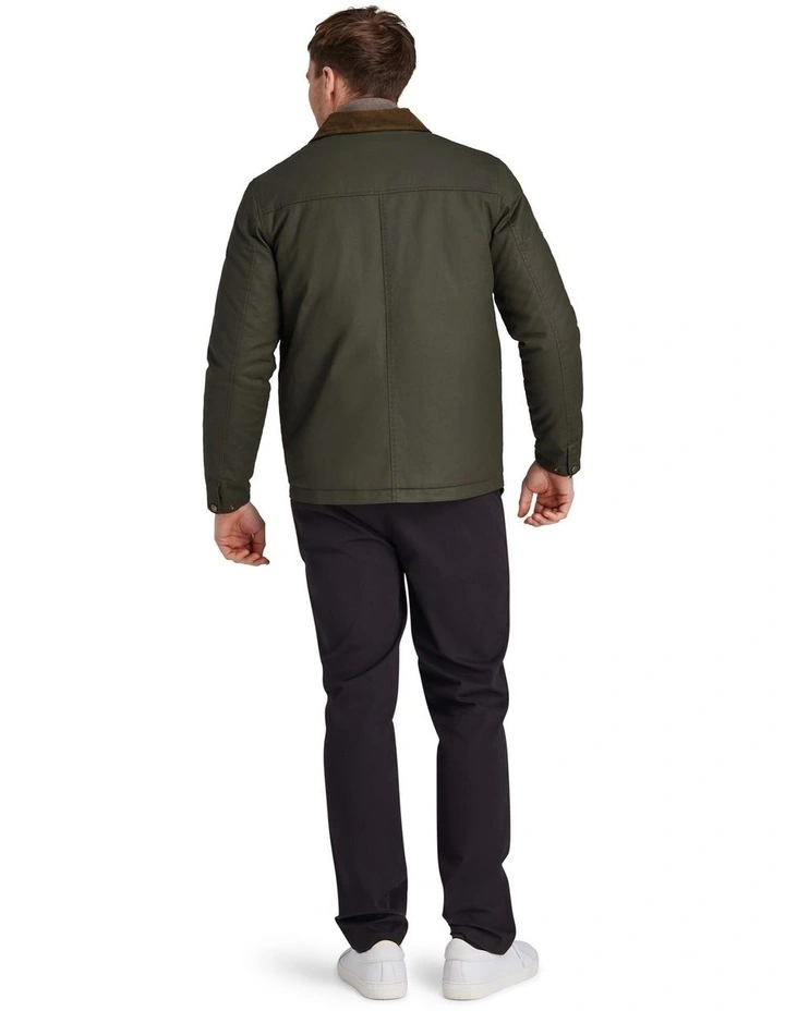 Wax Effect Cord Collar Jacket Khaki image 2