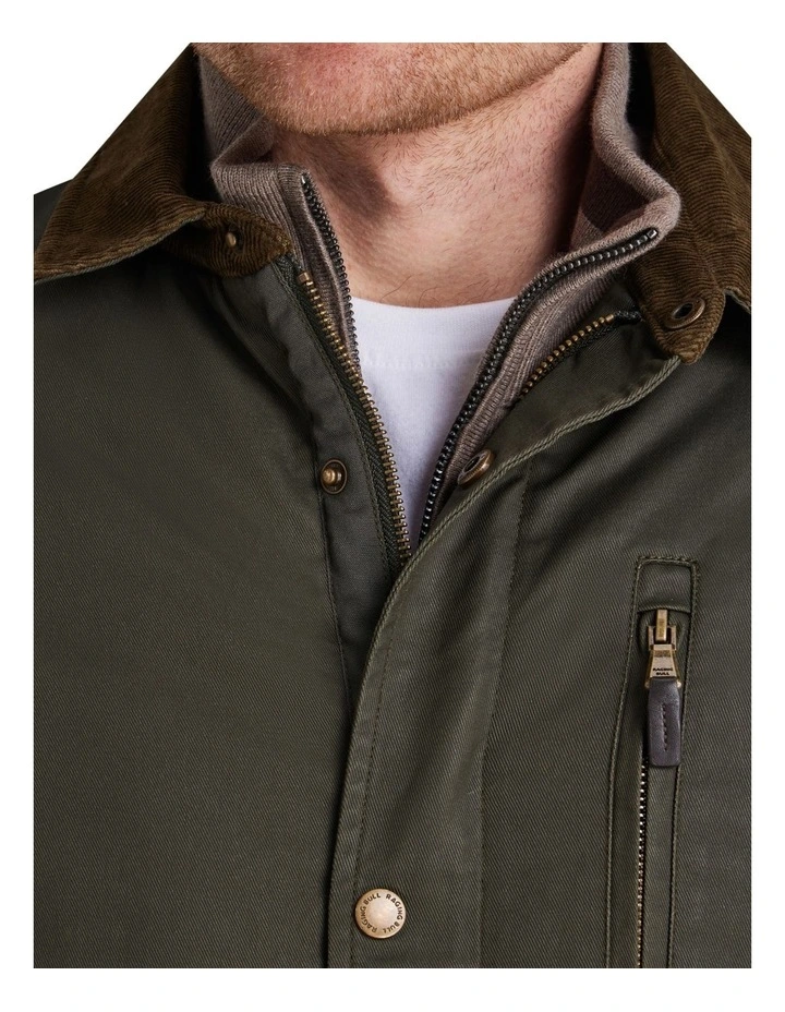 Wax Effect Cord Collar Jacket Khaki image 4