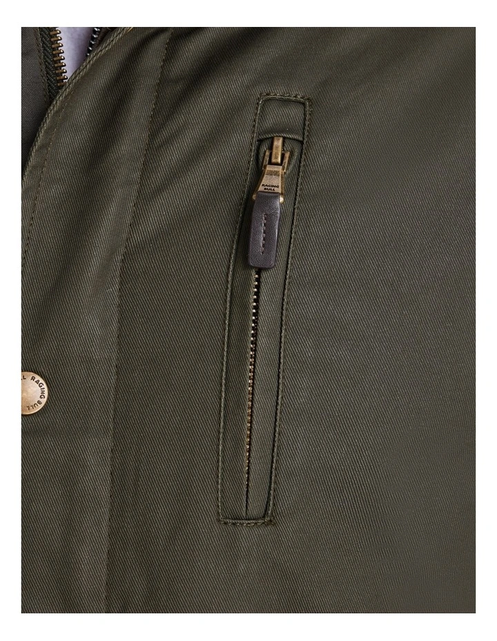 Wax Effect Cord Collar Jacket Khaki image 5