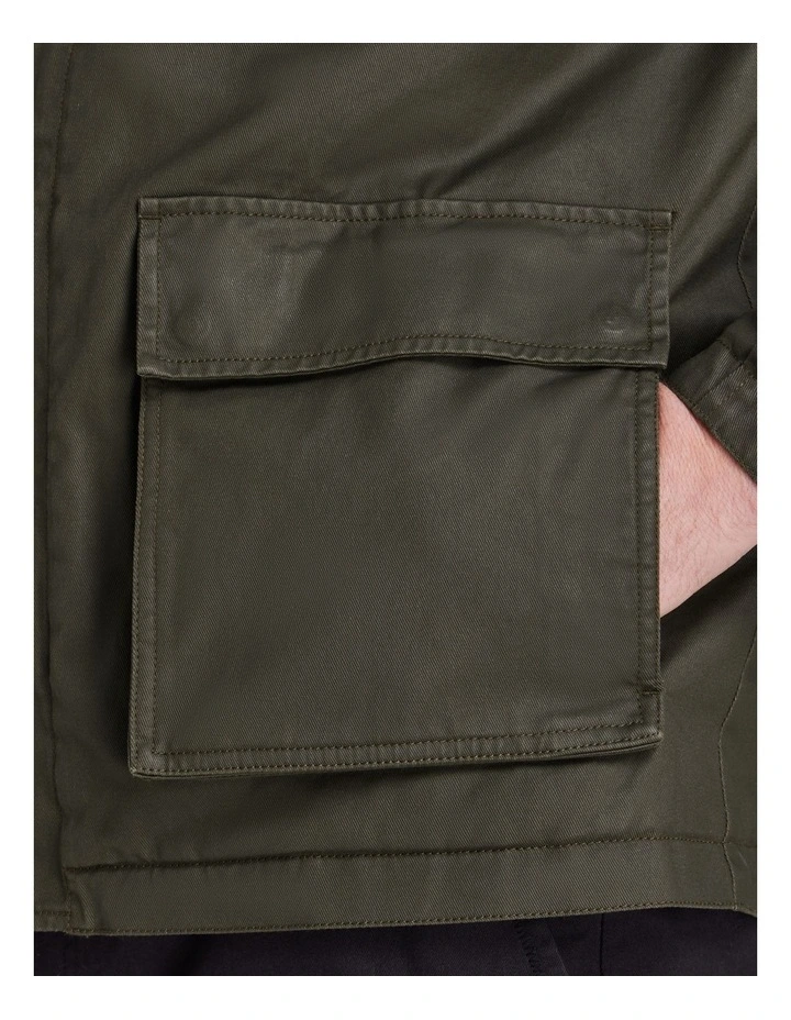 Wax Effect Cord Collar Jacket Khaki image 6