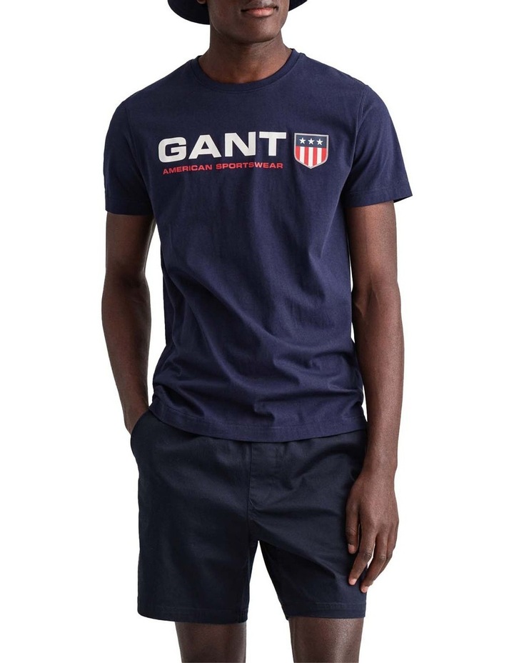 Retro Shield Short Sleeve T-Shirt Blue