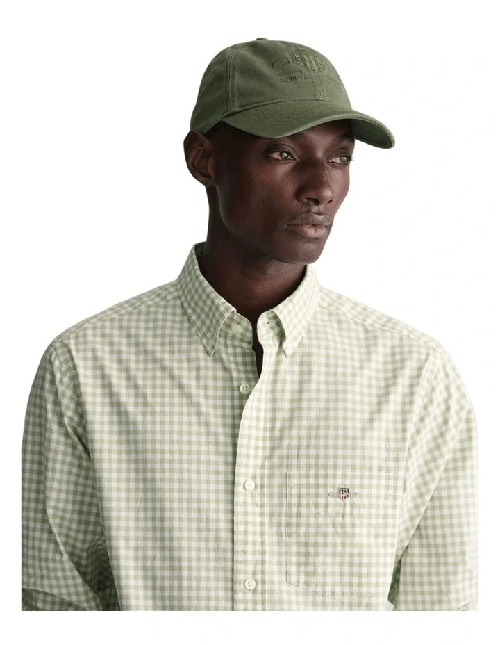 Gant Regular Fit Gingham Poplin Shirt in Milky Matcha MYER