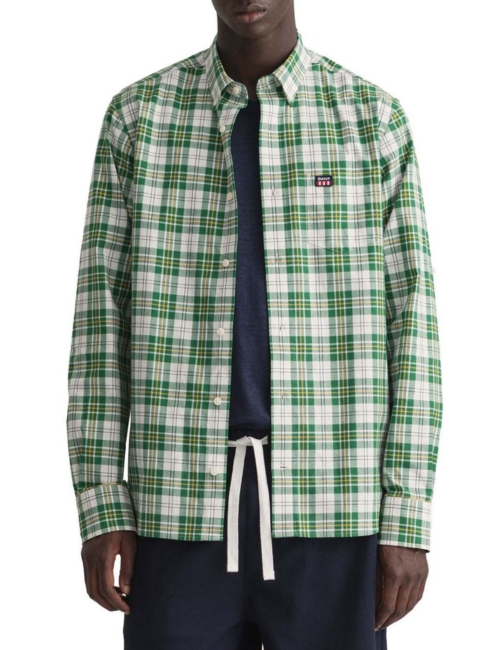 Regular Twill Check Long Sleeve Shirt in Eden