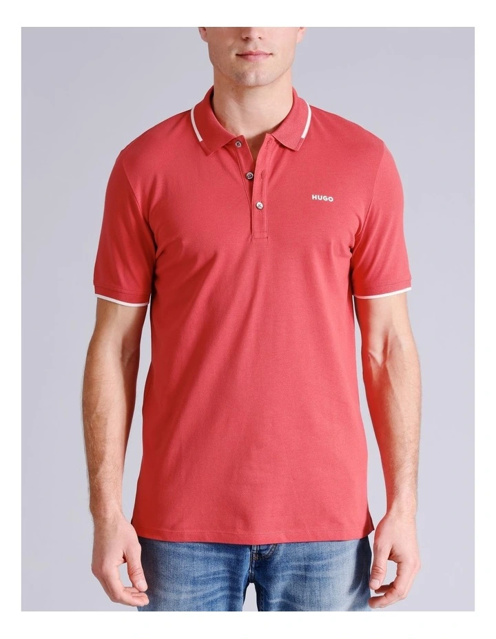 Dinoso Polo Shirt in Medium Red image 1