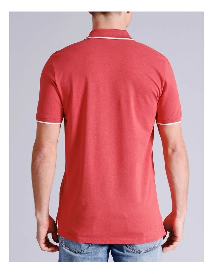 Dinoso Polo Shirt in Medium Red image 2